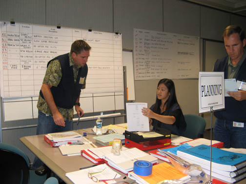 IRWD's Emergency Operations Center in action during a drill.
